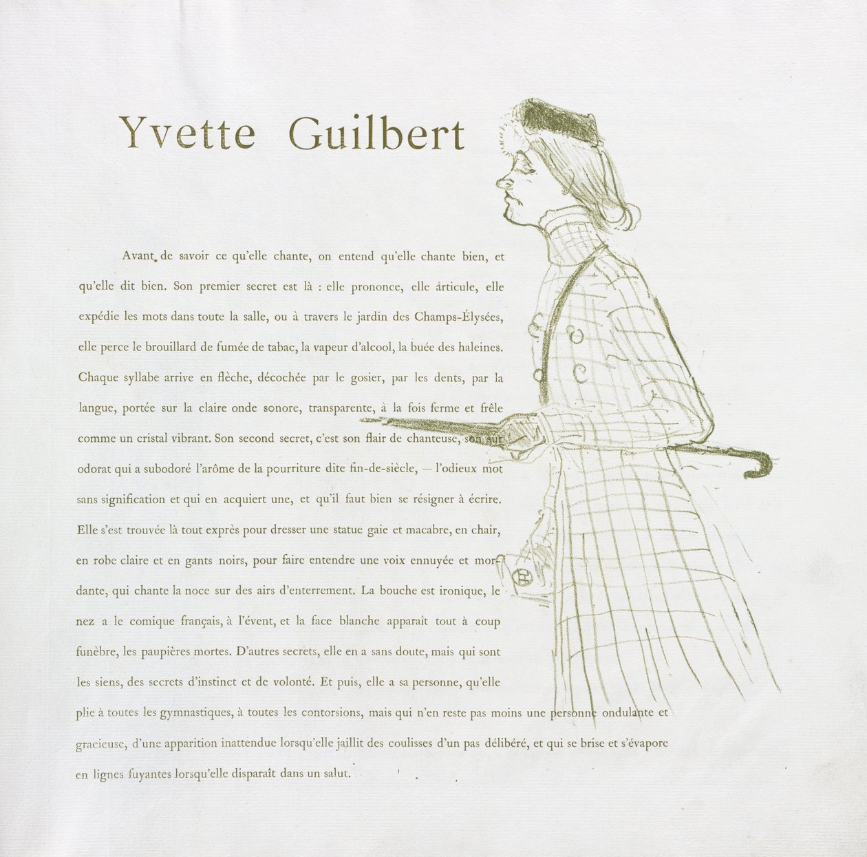 Yvette Guilbert - Französische Serie: Nr. 1 von Henri de Toulouse Lautrec