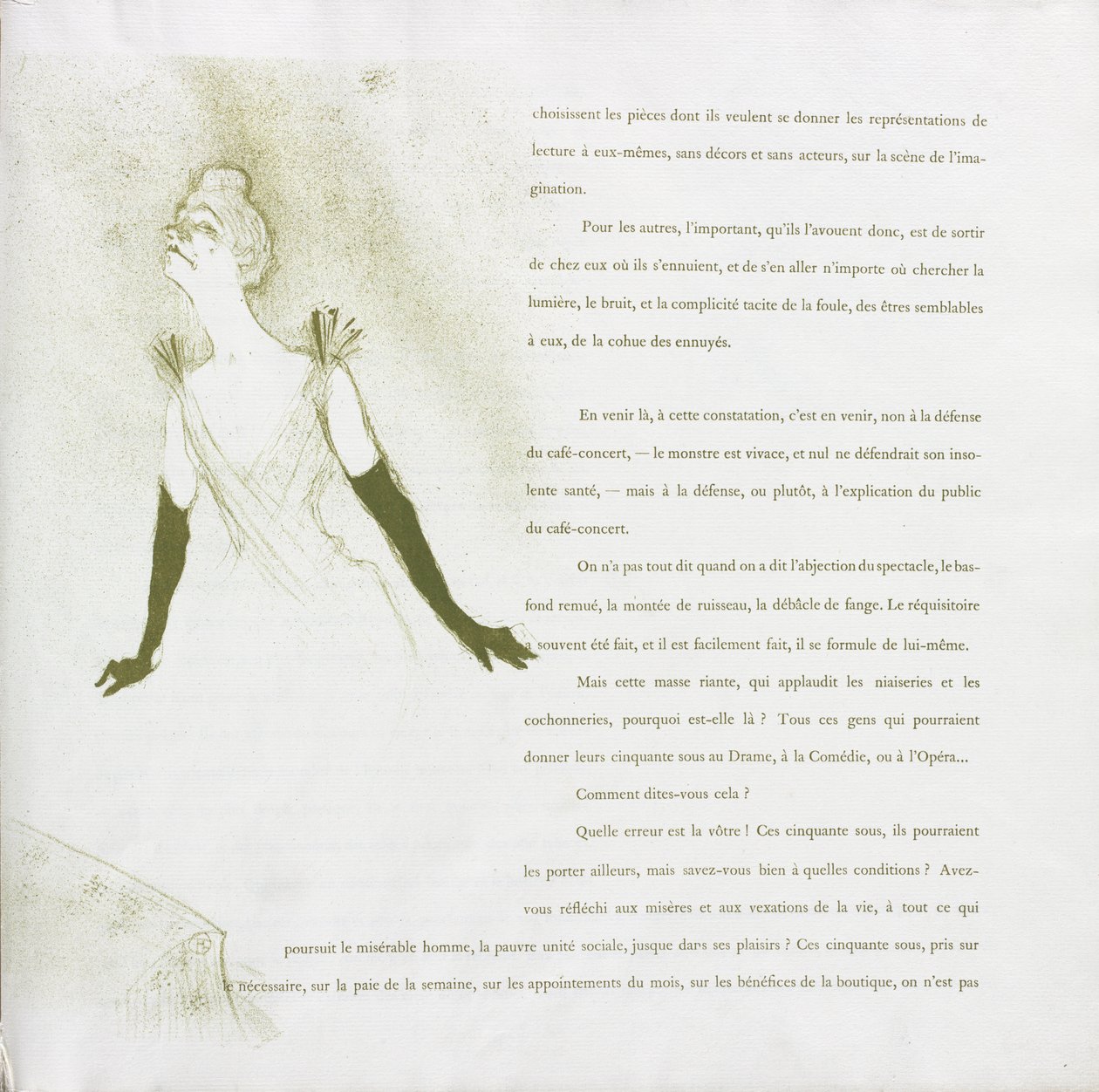 Yvette Guilbert - Französische Serie: Nr. 4 von Henri de Toulouse Lautrec
