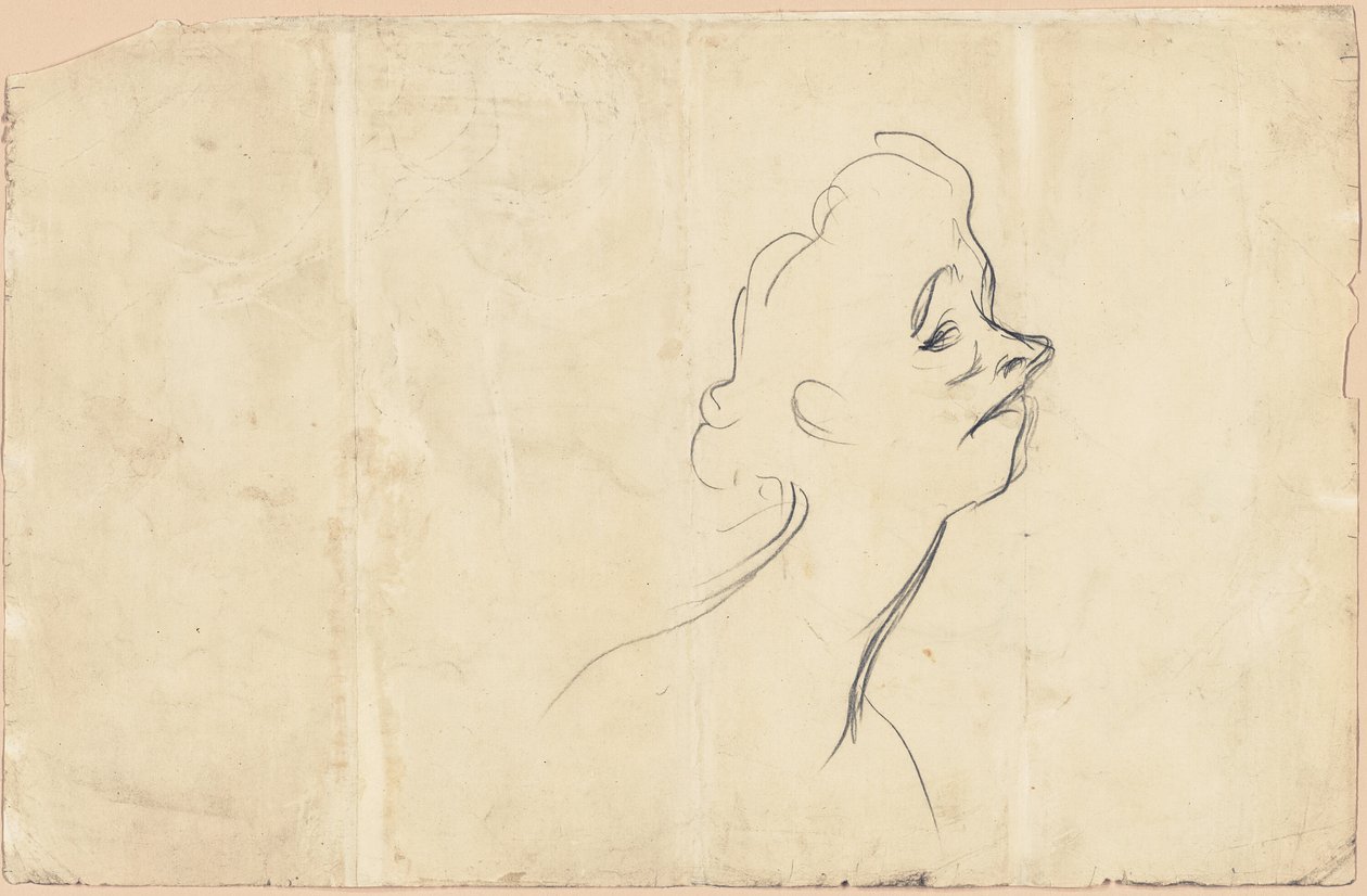 Yvette Guilbert (recto) Dreiviertellängenstudie von Yvette Guilbert (verso) von Henri de Toulouse-Lautrec