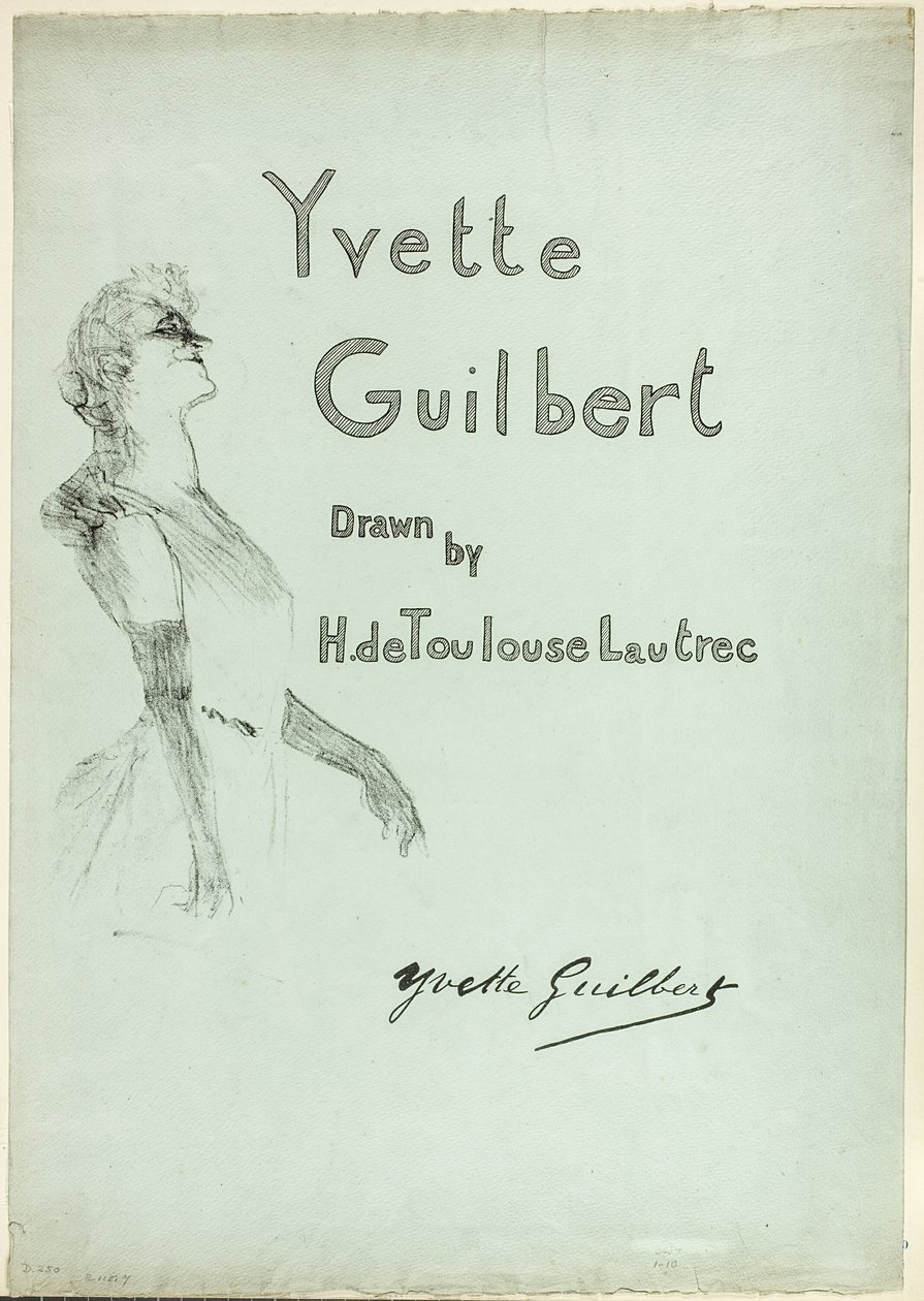Yvette Guilbert auf der Bühne, aus Yvette Guilbert von Henri de Toulouse Lautrec