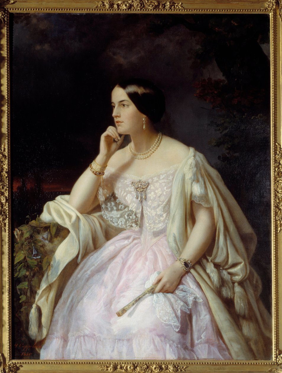 Porträt von Miss Harriet Howard. Porträt von Elizabeth Ann Haryett (1823-1865), Geliebte von Napoleon III. von Henriette Jacott Cappellaere