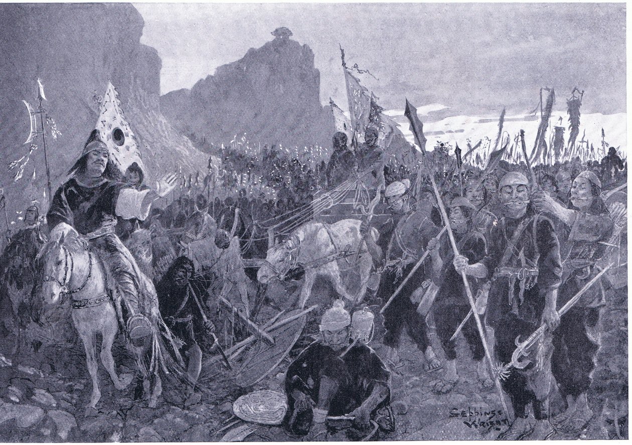 Soldaten mit Gebissen im Mund 1000 v. Chr. von Henry Charles Seppings Wright