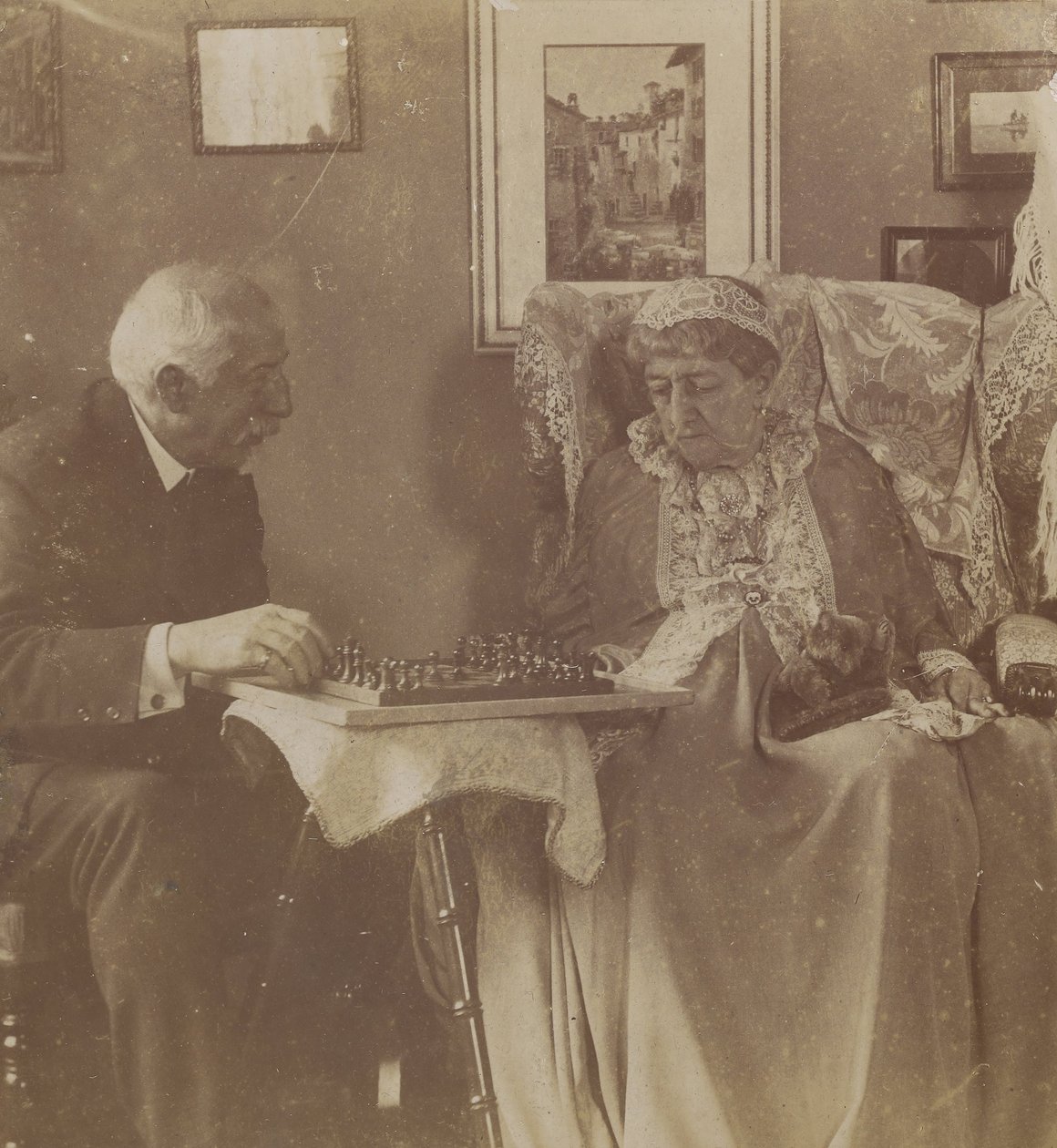 (Hardinge Hay Cameron und Lady Dalrymple spielen Schach) von Henry Herschel Hay Cameron