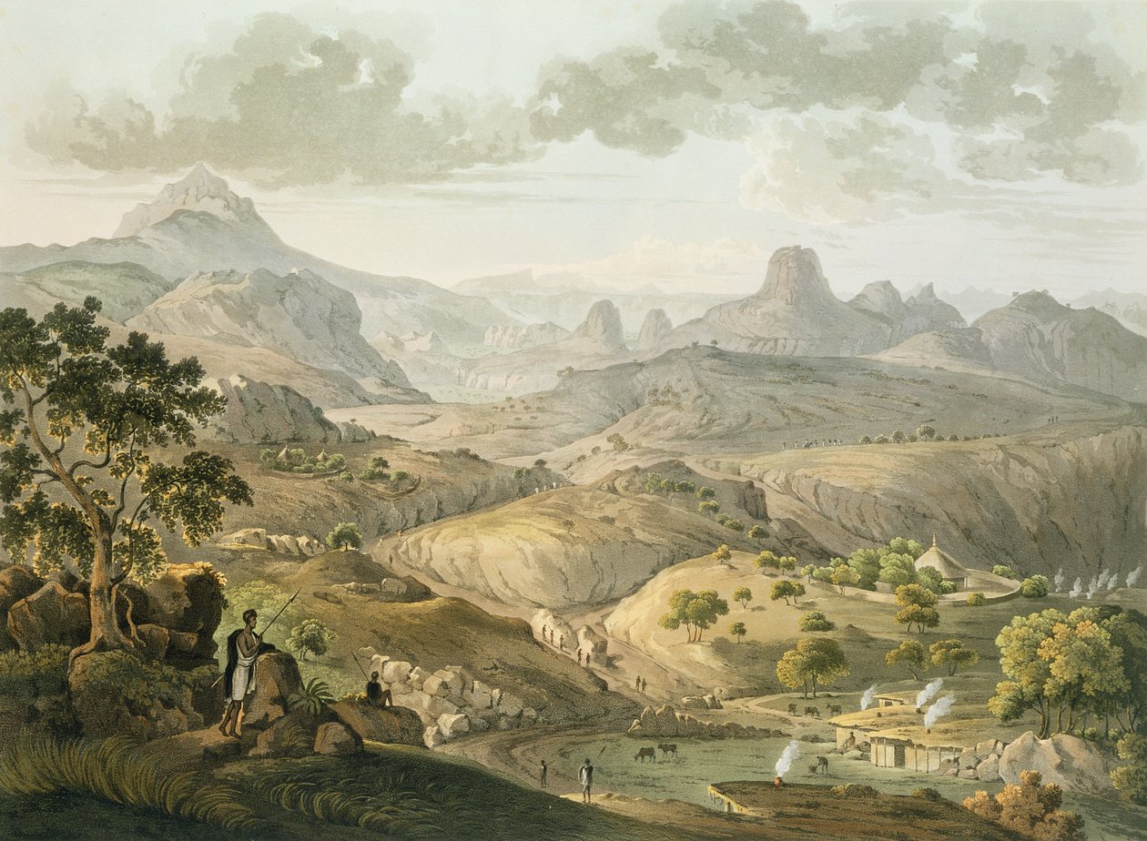 Ansicht in der Nähe des Dorfes Asceriah in Abessinien, graviert von Daniel Havell (1785-1826), 1809 von Henry Salt