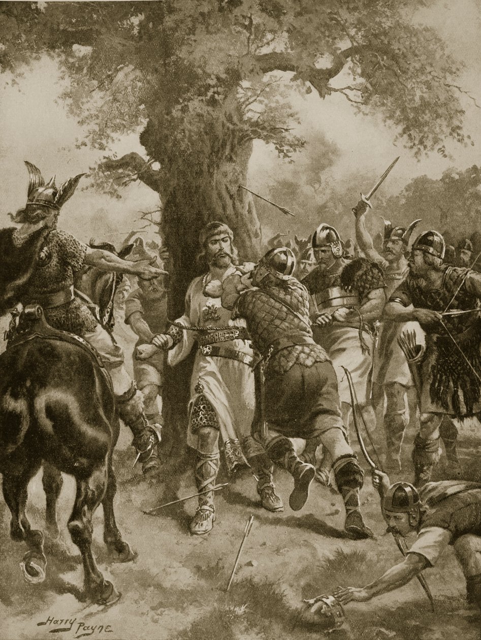 St. Edmund von den Dänen getötet, 870 n. Chr., Illustration aus 