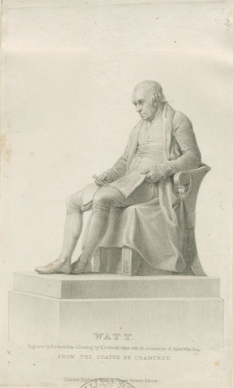 Handsworth - Denkmal von James Watt: Punktierstich, nd [?19. Jh.] (Druck) von Henry Adlard