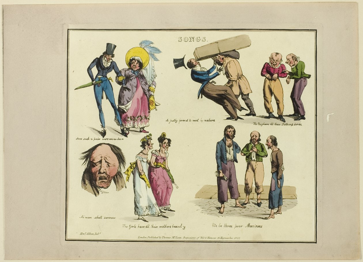 Tafel aus Illustrationen zu populären Liedern von Henry Alken