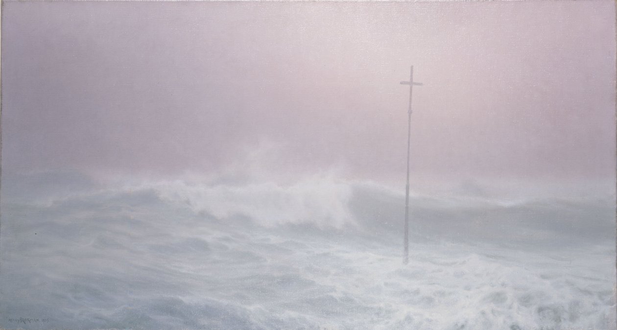Das Kreuz im Nebel, Bretagne von Henry Brokman Knudsen