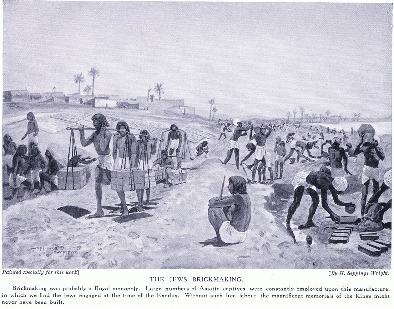 Die Juden beim Ziegelmachen, um 1920 von Henry Charles Seppings Wright