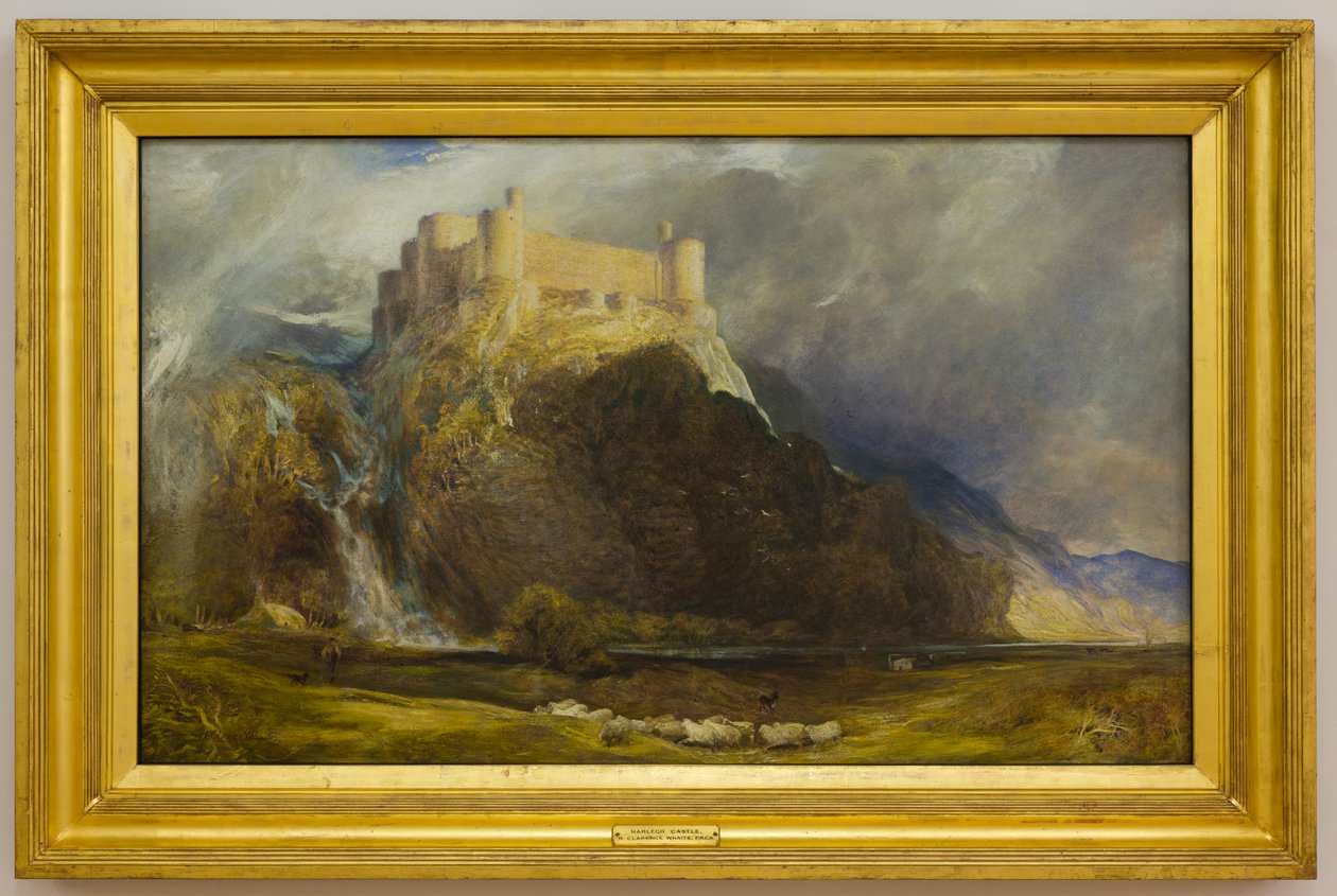 Harlech Castle, Vierkant zu den Winden, die wehen, ca. 1894 von Henry Clarence Whaite