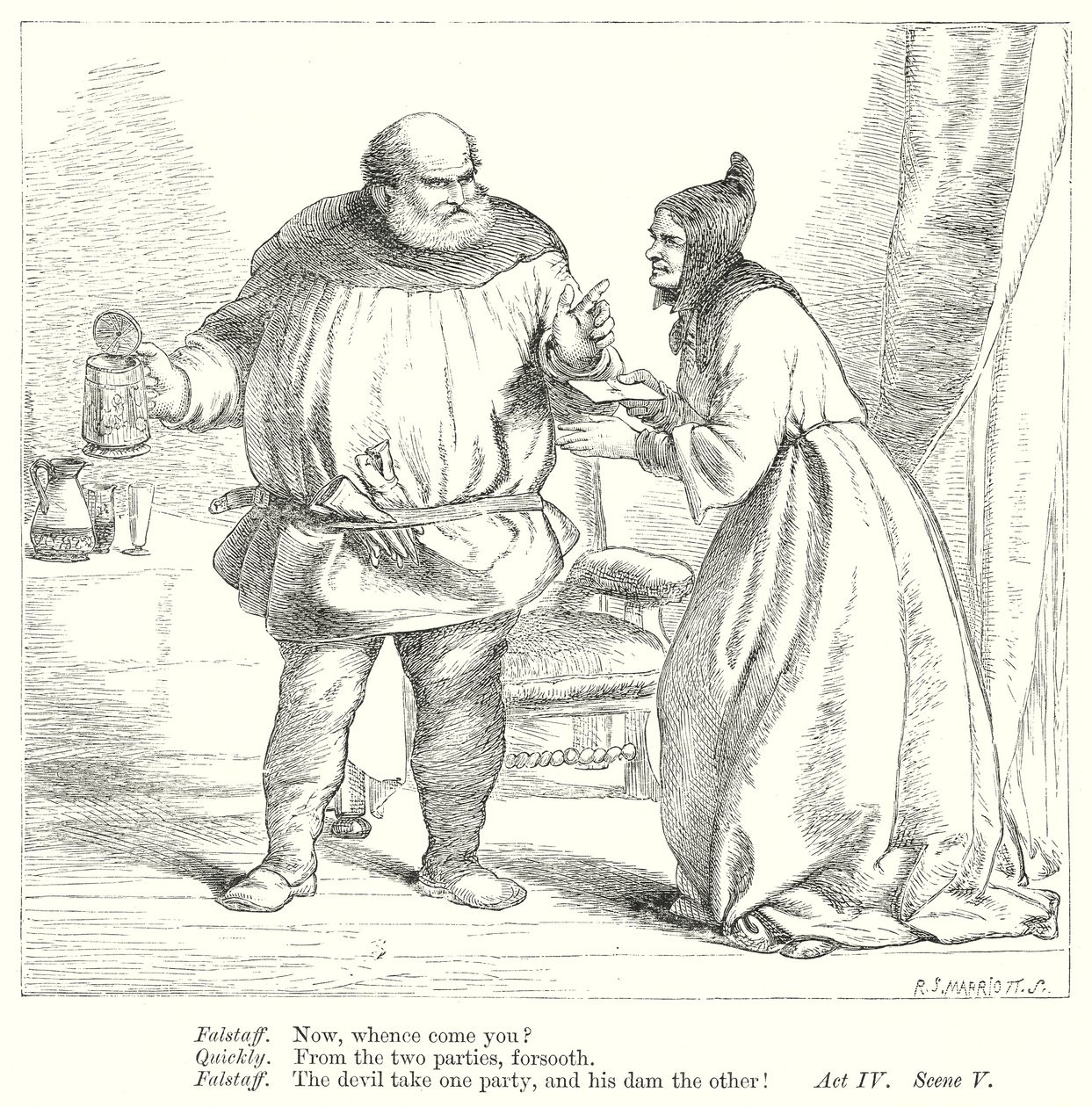 Die lustigen Weiber von Windsor von Henry Courtney (after) Selous