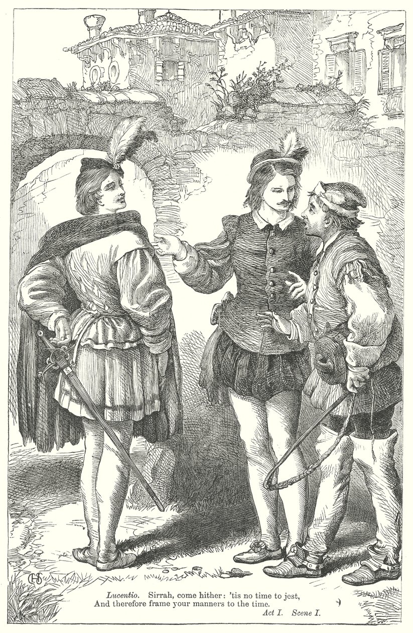 Der Widerspenstigen Zähmung (Gravur) von Henry Courtney (after) Selous