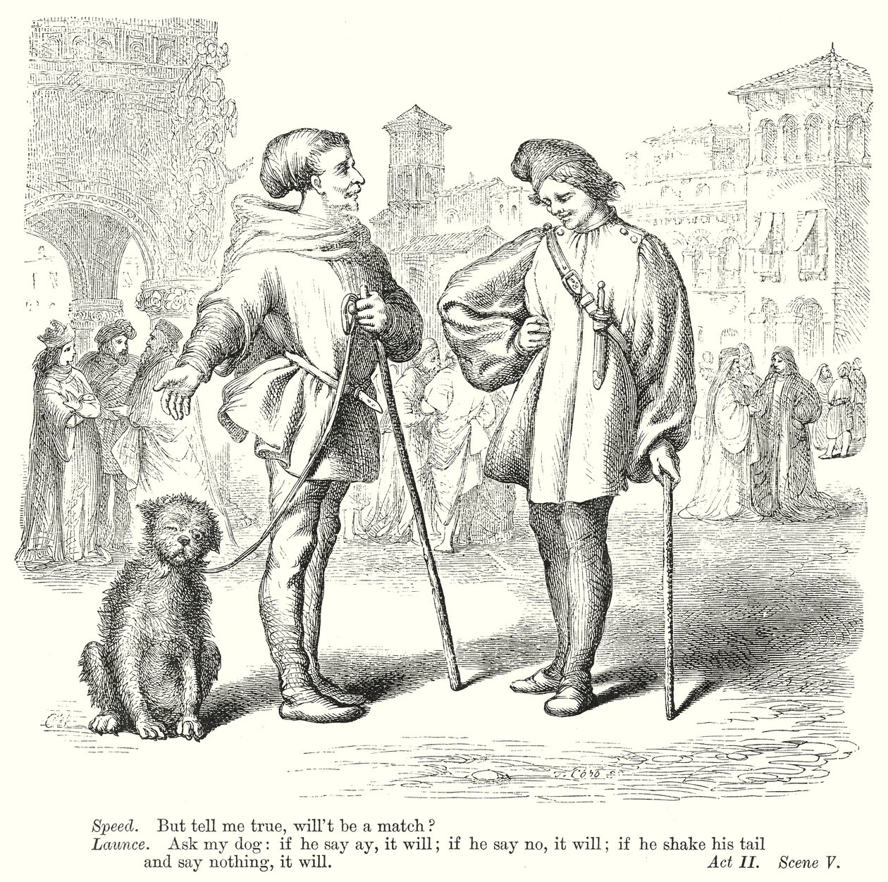 Die zwei Herren aus Verona von Henry Courtney (after) Selous