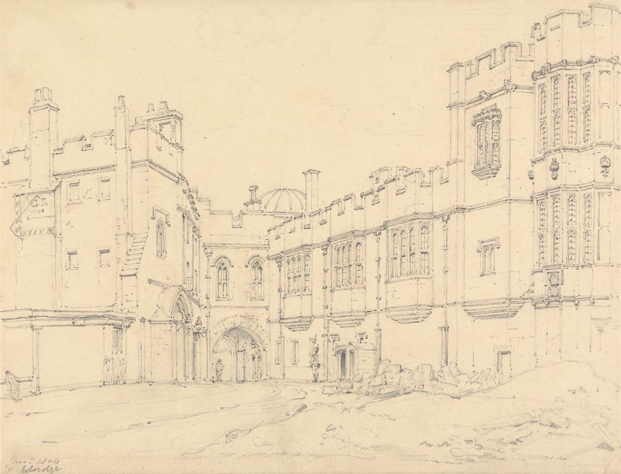 Galerie von Königin Elizabeth und Tor des Schwarzen Prinzen, Windsor von Henry Edridge