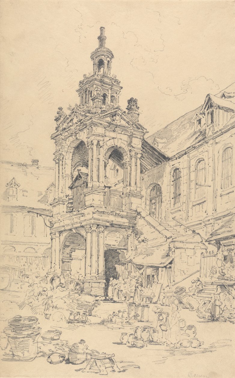 Die Veranda der Halle des Haute Vielle Tour, Rouen von Henry Edridge