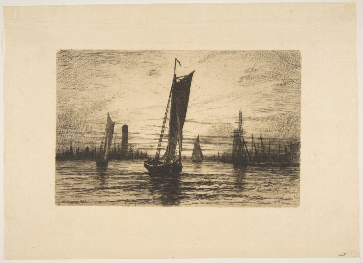 Sonnenuntergang am East River von Henry Farrer