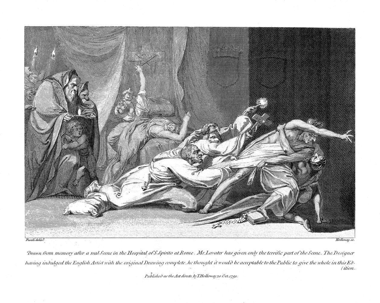 Versuch, böse Geister auszutreiben, die einen Patienten im San Spirito Krankenhaus, Rom, 1792, besessen haben von Johann Heinrich Füssli