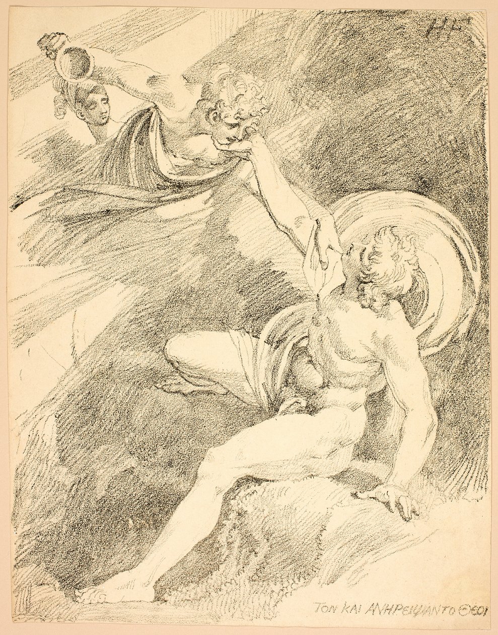 Himmlischer Ganymed, Tafel XV aus der zweiten Ausgabe von Specimens of Polyautography von Johann Heinrich Füssli