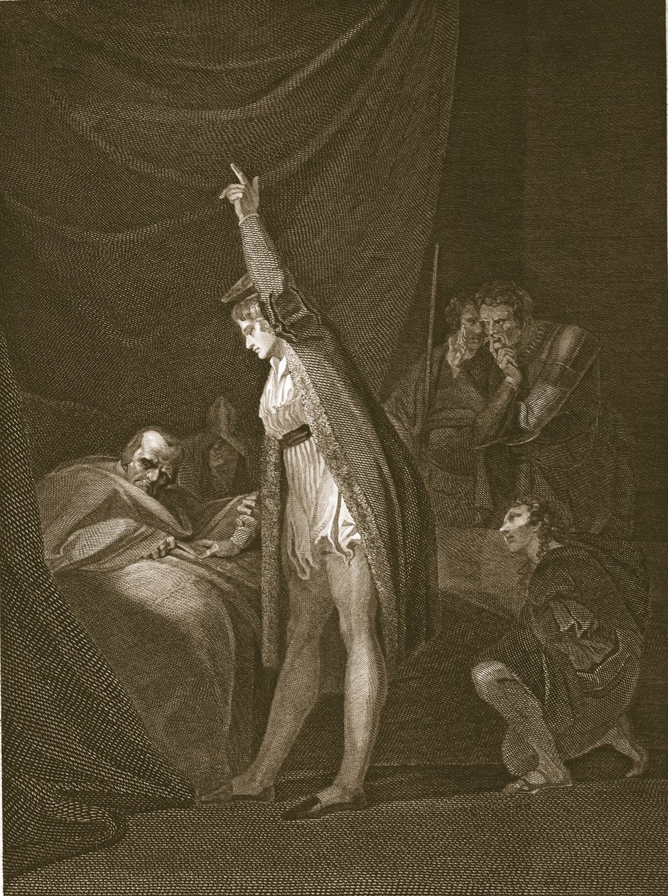 Der Tod von Kardinal Beaufort, graviert von W. Bromley, Illustration aus David Humes 