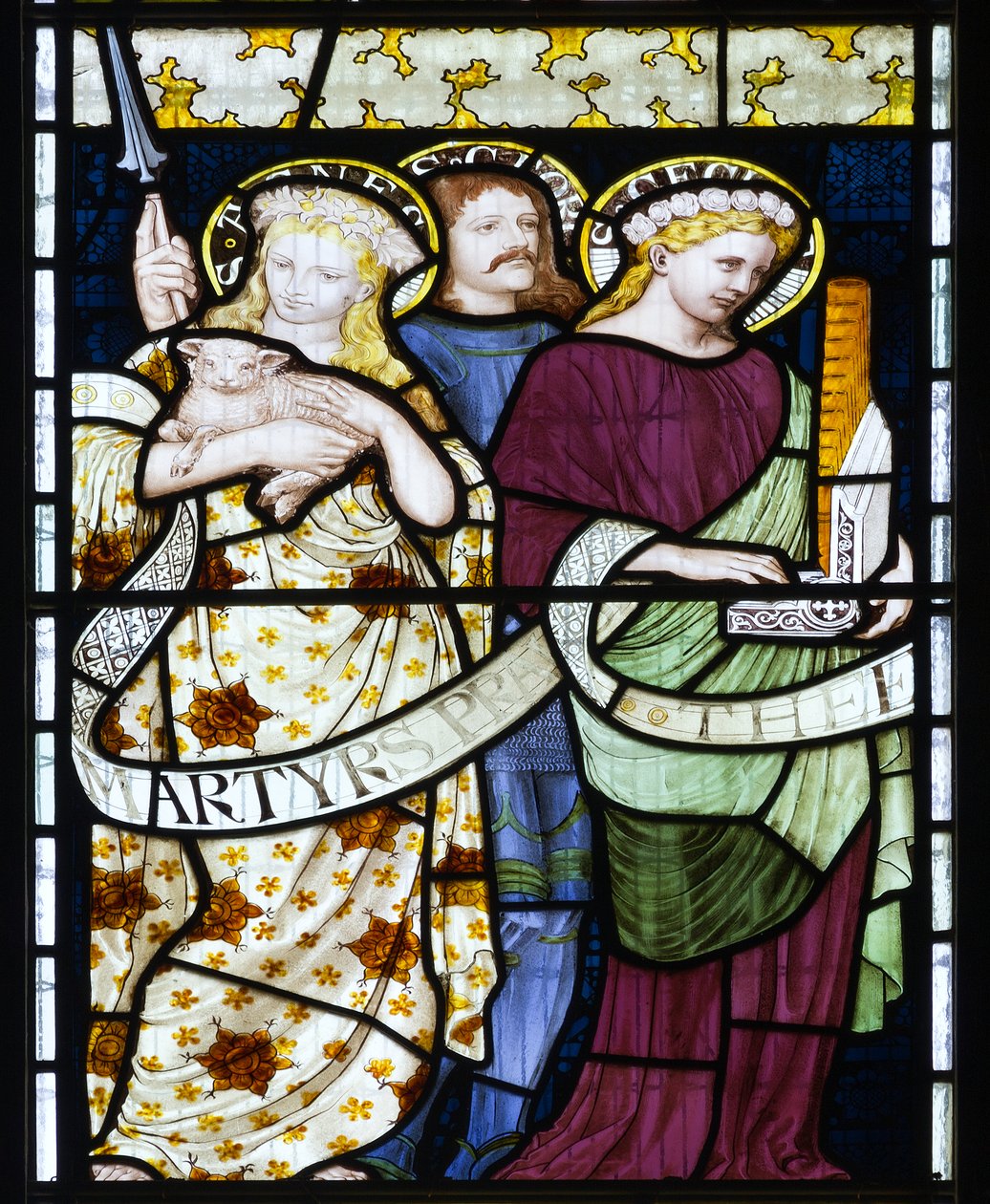 St. Cecilia, St. Agnes & St. Georg, ca. 1872 (Buntglas) von Henry Holiday
