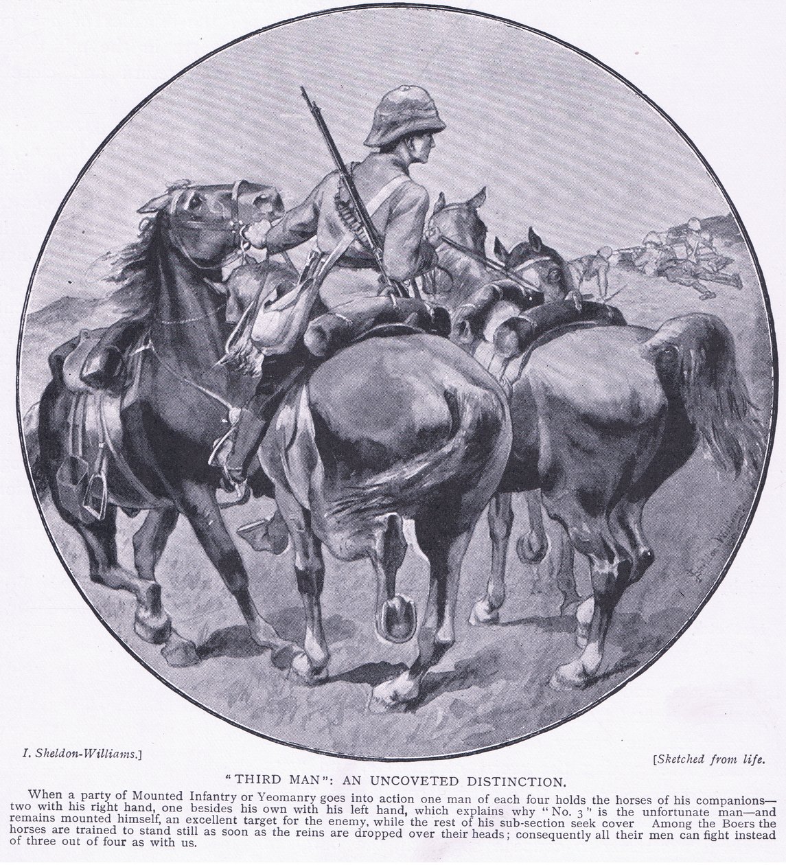 Dritter Mann eine ungewollte Auszeichnung, aus After Pretoria: Der Guerillakrieg veröffentlicht von Harmsworth Bros Limited, 1901 von Henry Inglis Jodrel Sheldon Williams