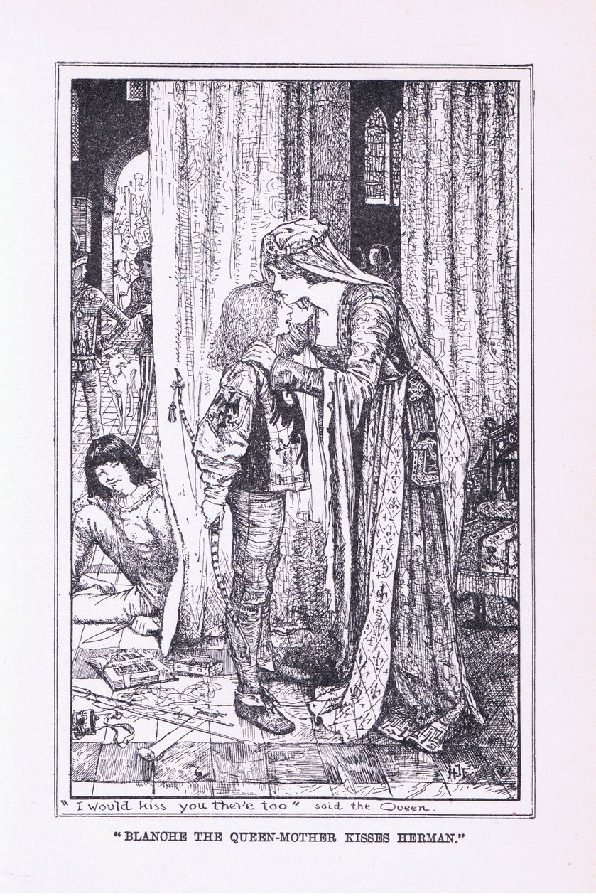 Blanche, die Königinmutter, küsst Hermann, 1912 von Henry Justice Ford