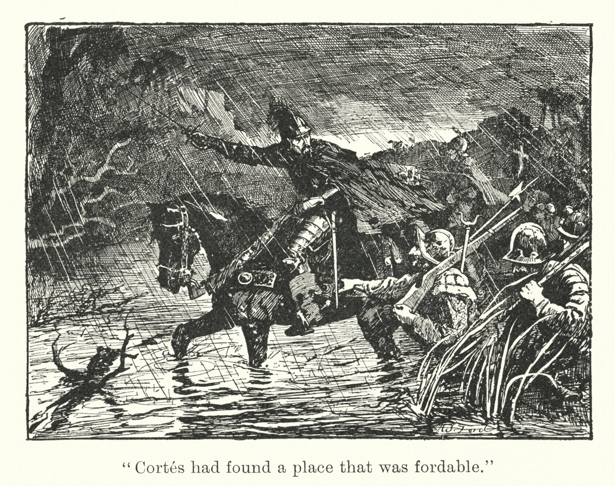 Cortes hatte eine durchwatbare Stelle gefunden von Henry Justice Ford