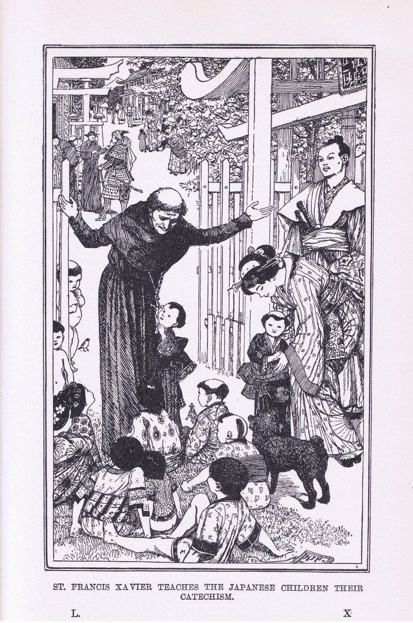 St. Franz Xaver lehrt die japanischen Kinder ihren Katechismus, 1912 von Henry Justice Ford
