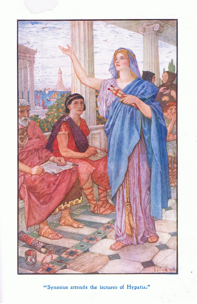 Synesius besucht die Vorlesungen von Hypatia, 1912 von Henry Justice Ford