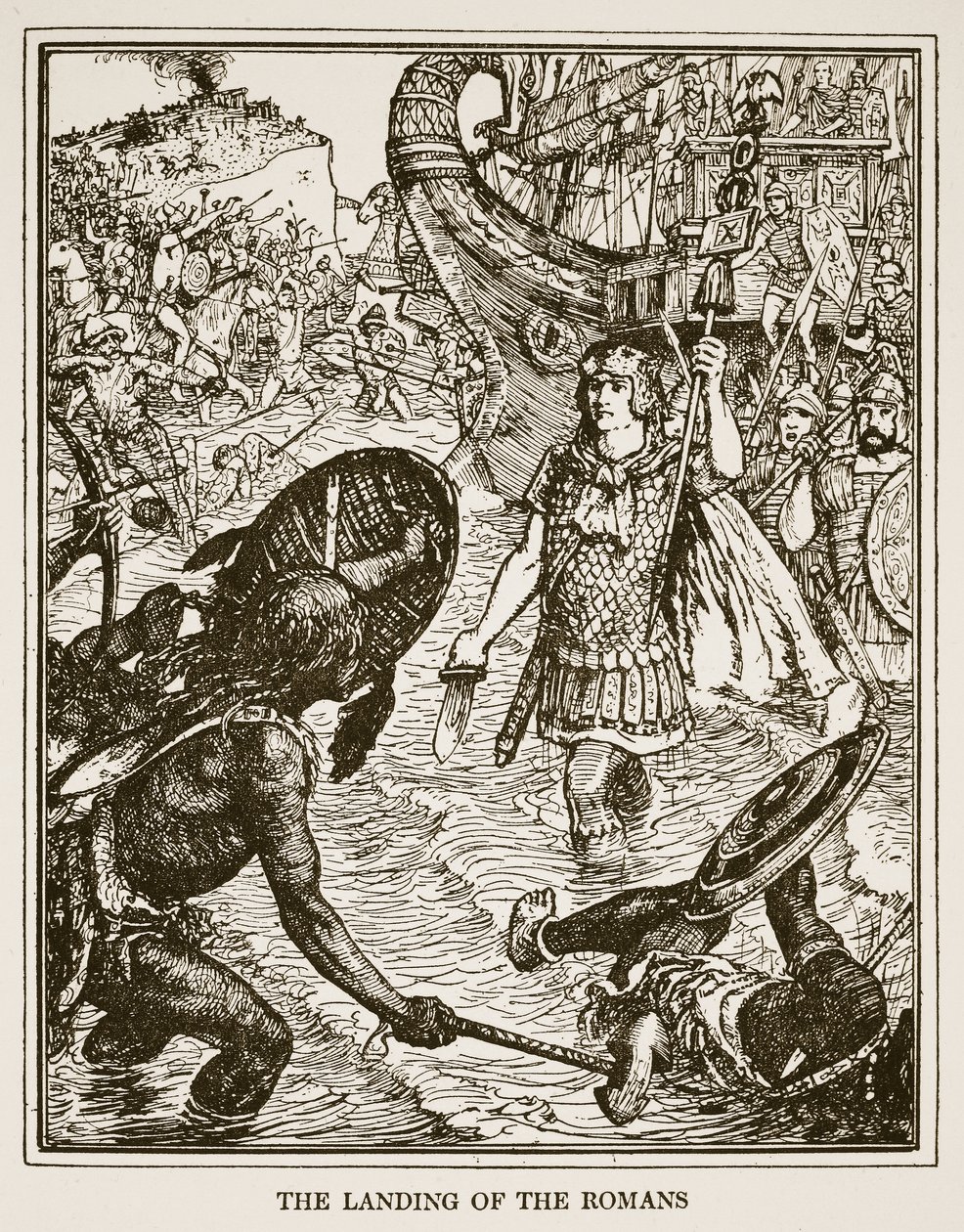 Die Landung der Römer, Illustration aus 
