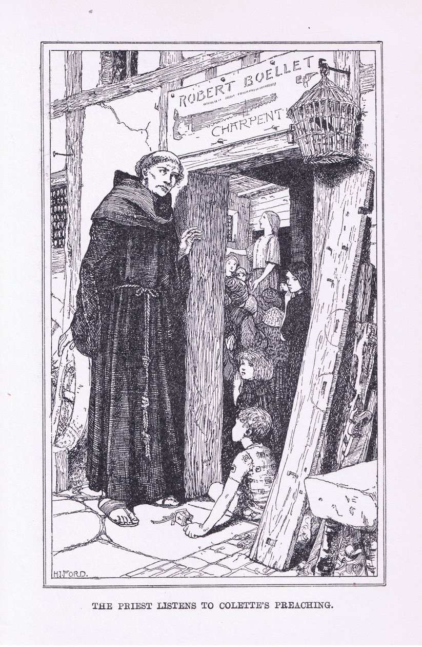 Der Priester hört Colettes Predigt, 1912 von Henry Justice Ford