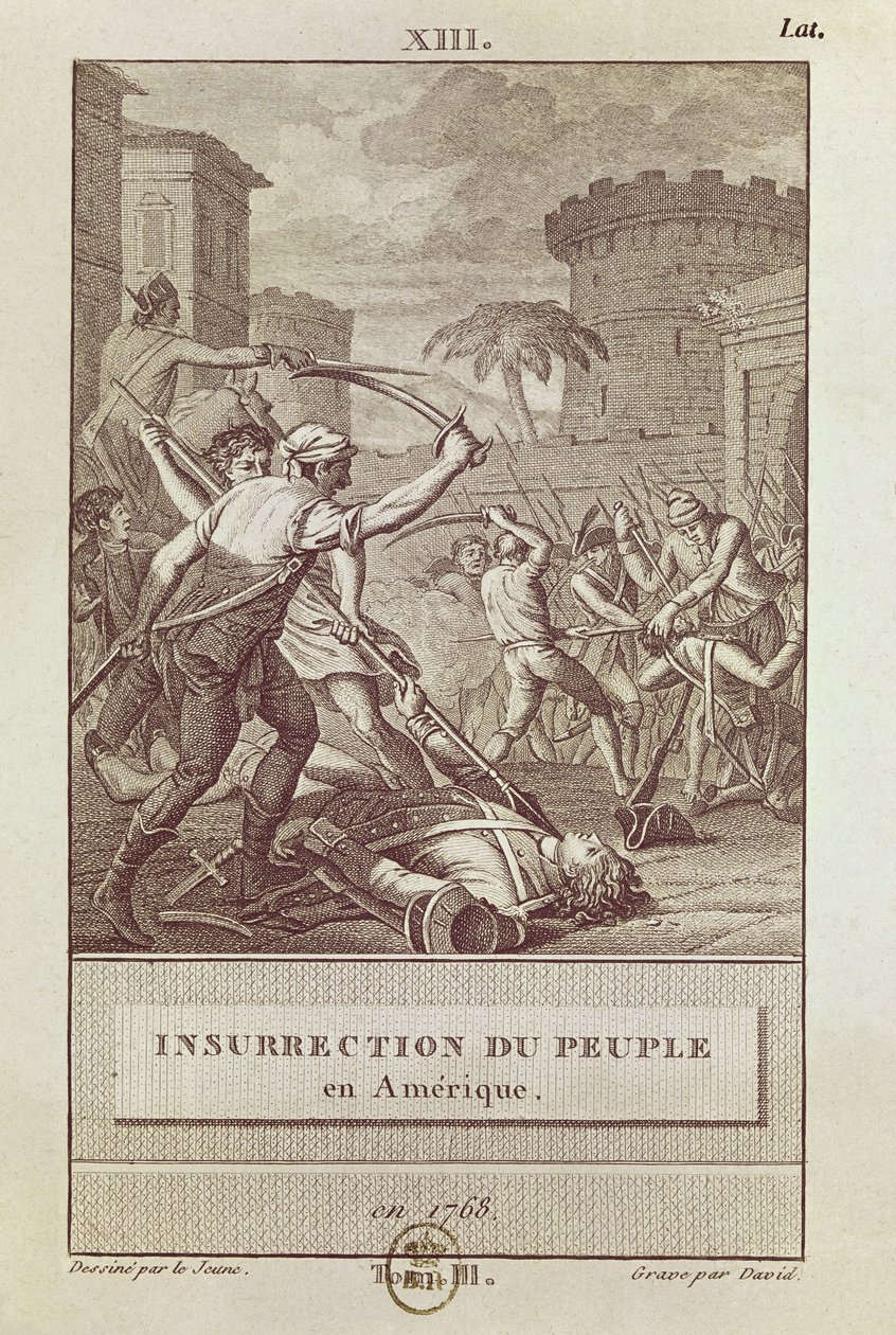Aufstand des amerikanischen Volkes im Jahr 1768, graviert von David von Henry Le Jeune