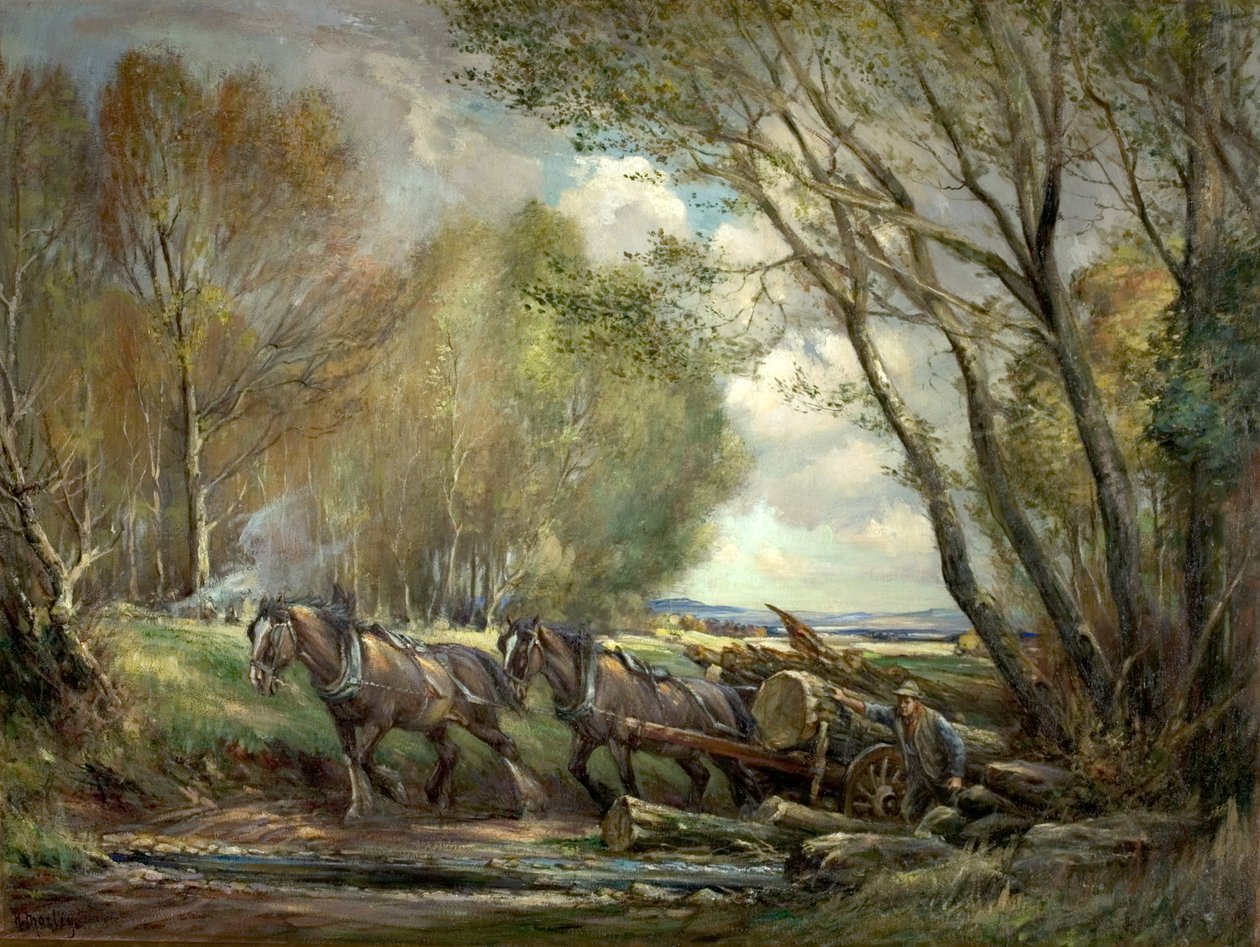 Holztransport, Stirlingshire, Schottland von Henry Morley
