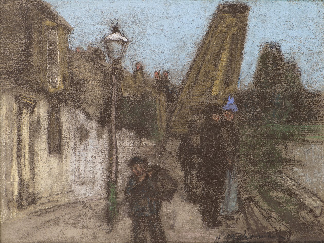 Haus an einem Ufer der Themse von Henry Muhrmann
