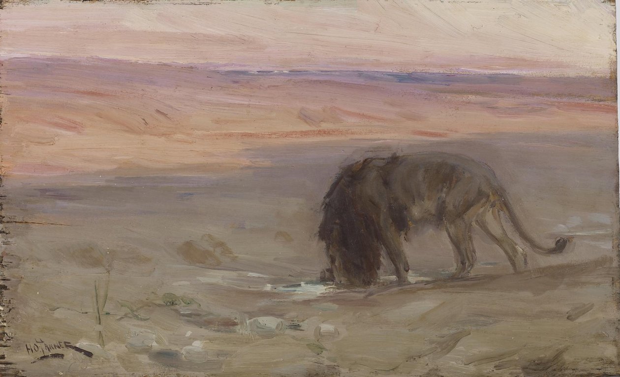 Trinkender Löwe von Henry Ossawa Tanner