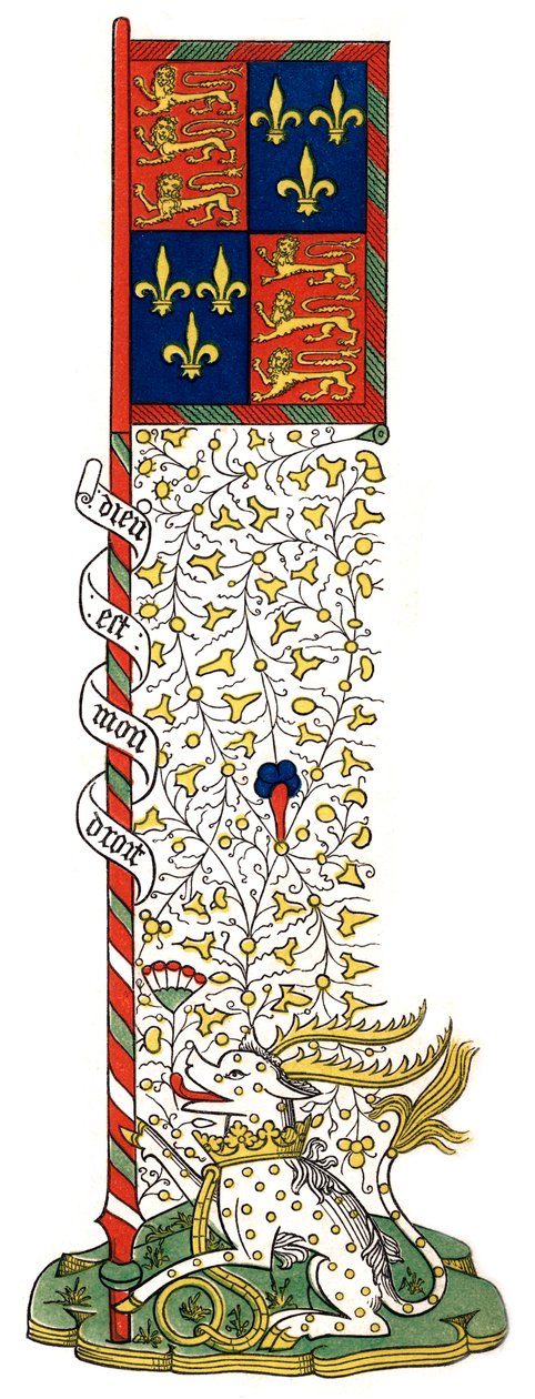 Banner der Wappen von England und Frankreich, geviertelt, ca. 1445 von Henry Shaw