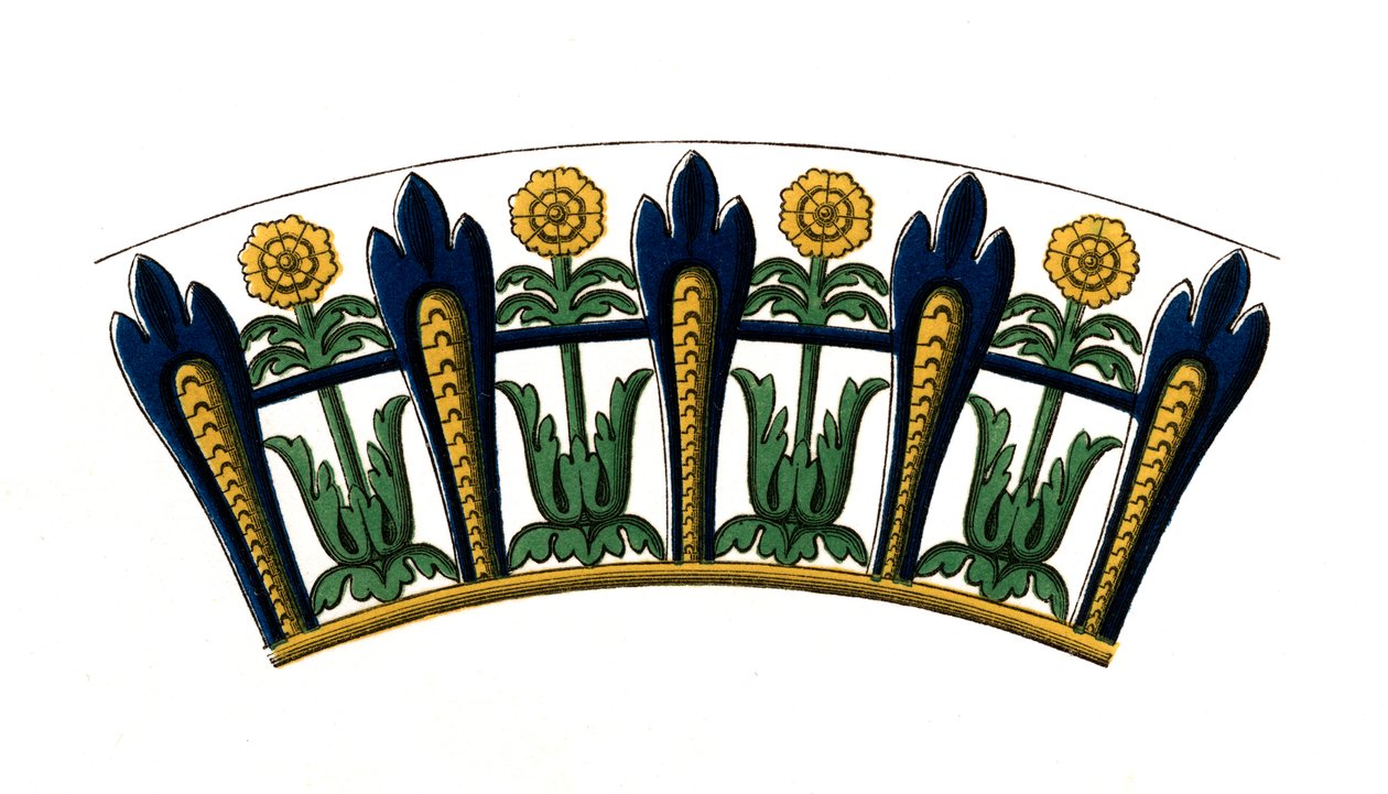 Detail von einem emaillierten Teller, frühes 17. Jahrhundert, 1843 von Henry Shaw