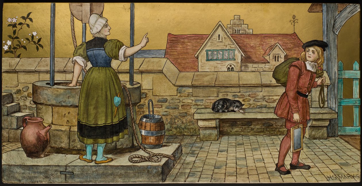 Der Schuljunge, Plakette mit einer Illustration aus Shakespeares Sieben Lebensalter, Minton Ware, Staffordshire, 1874 von Henry Stacey after Marks