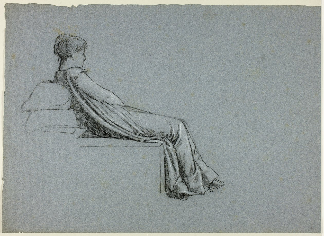 Sitzende Frau, die sich auf Kissen lehnt von Henry Stacy Marks
