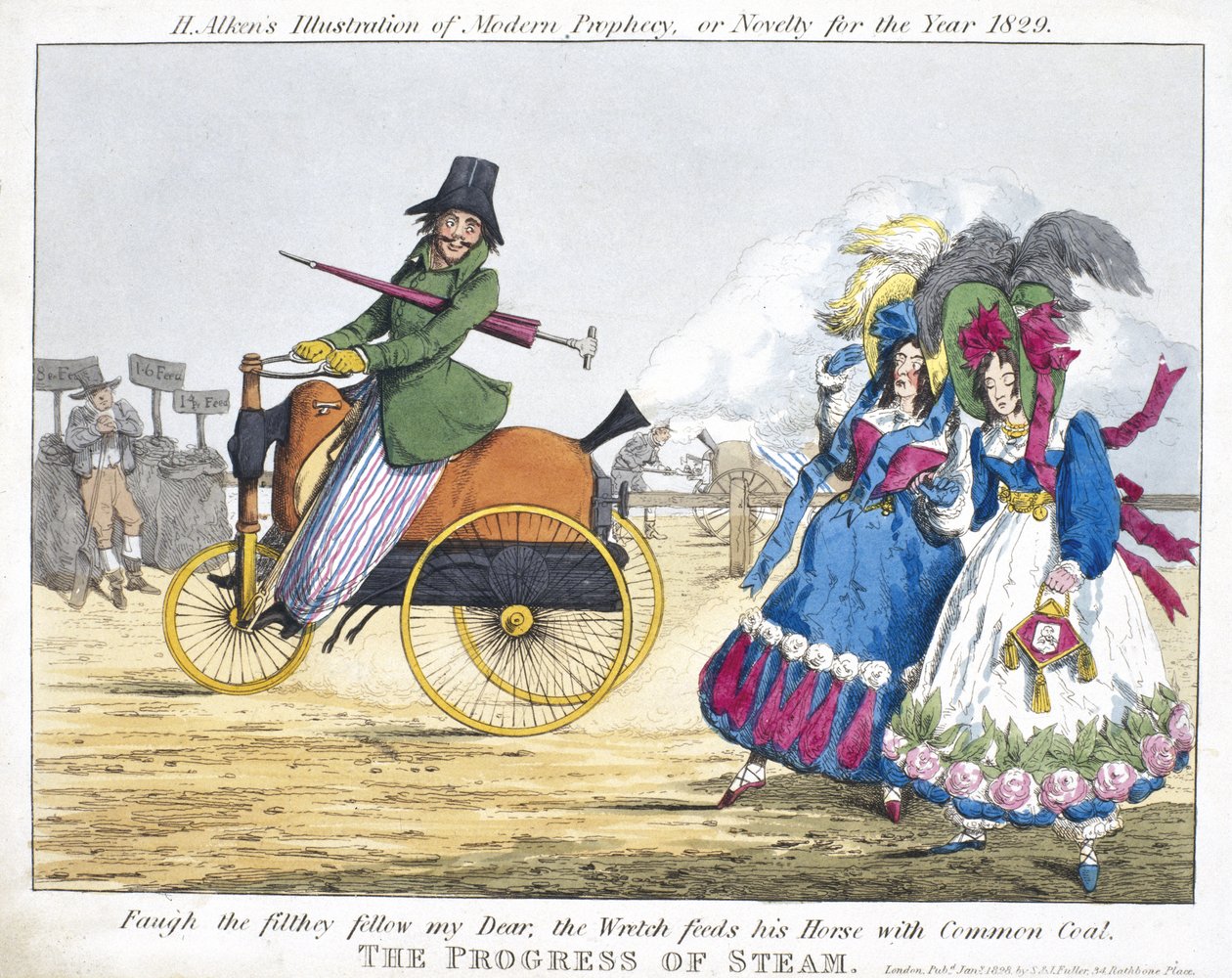 Der Fortschritt des Dampfes, 1829 von Henry Thomas Alken