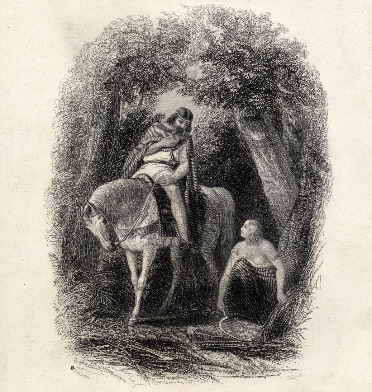König Cormac (gest. 1138) und die schöne Eithne, graviert von J. Rogers, aus 