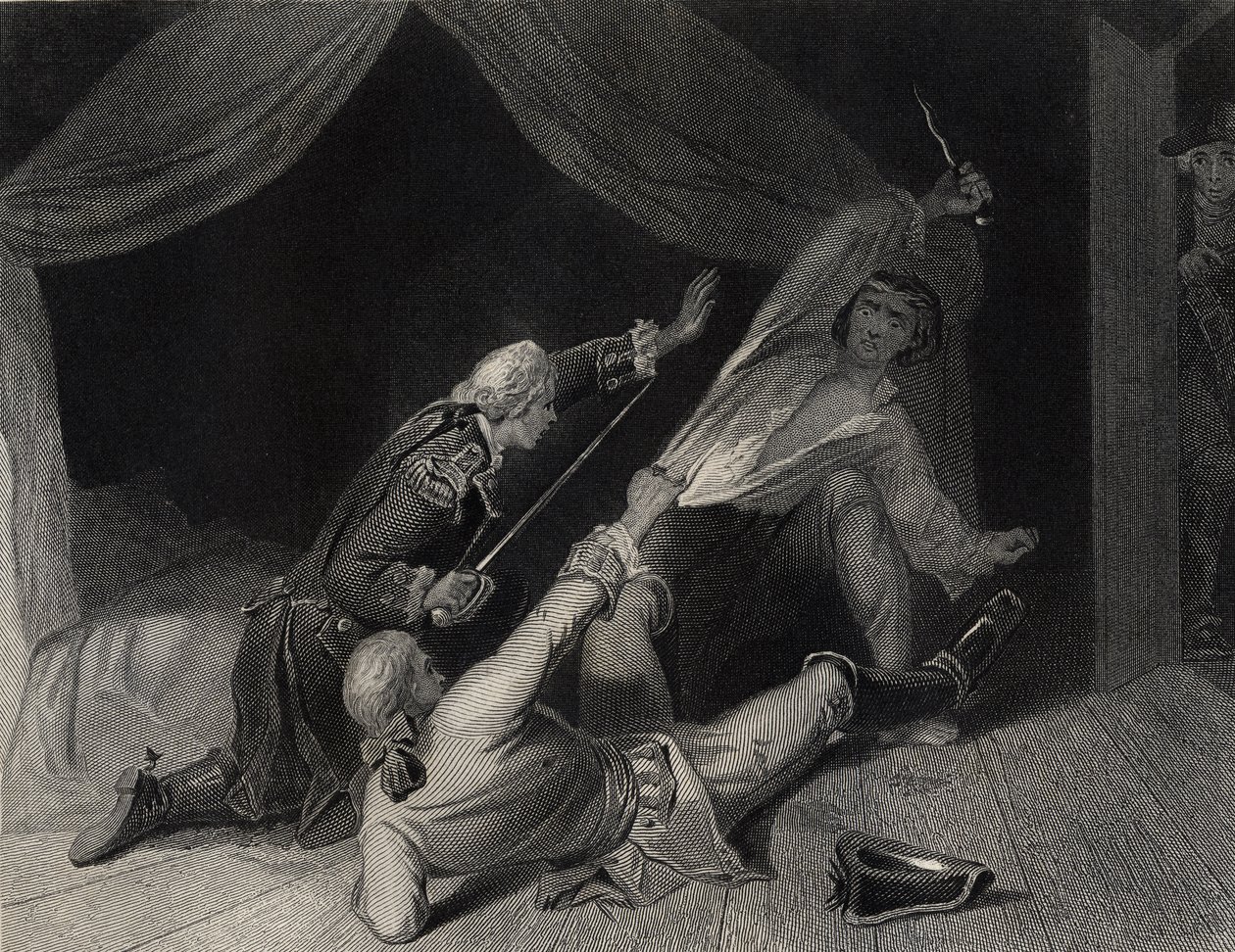 Die Gefangennahme von Lord Edward Fitzgerald wegen Hochverrats, graviert von J. Rogers von Henry Warren
