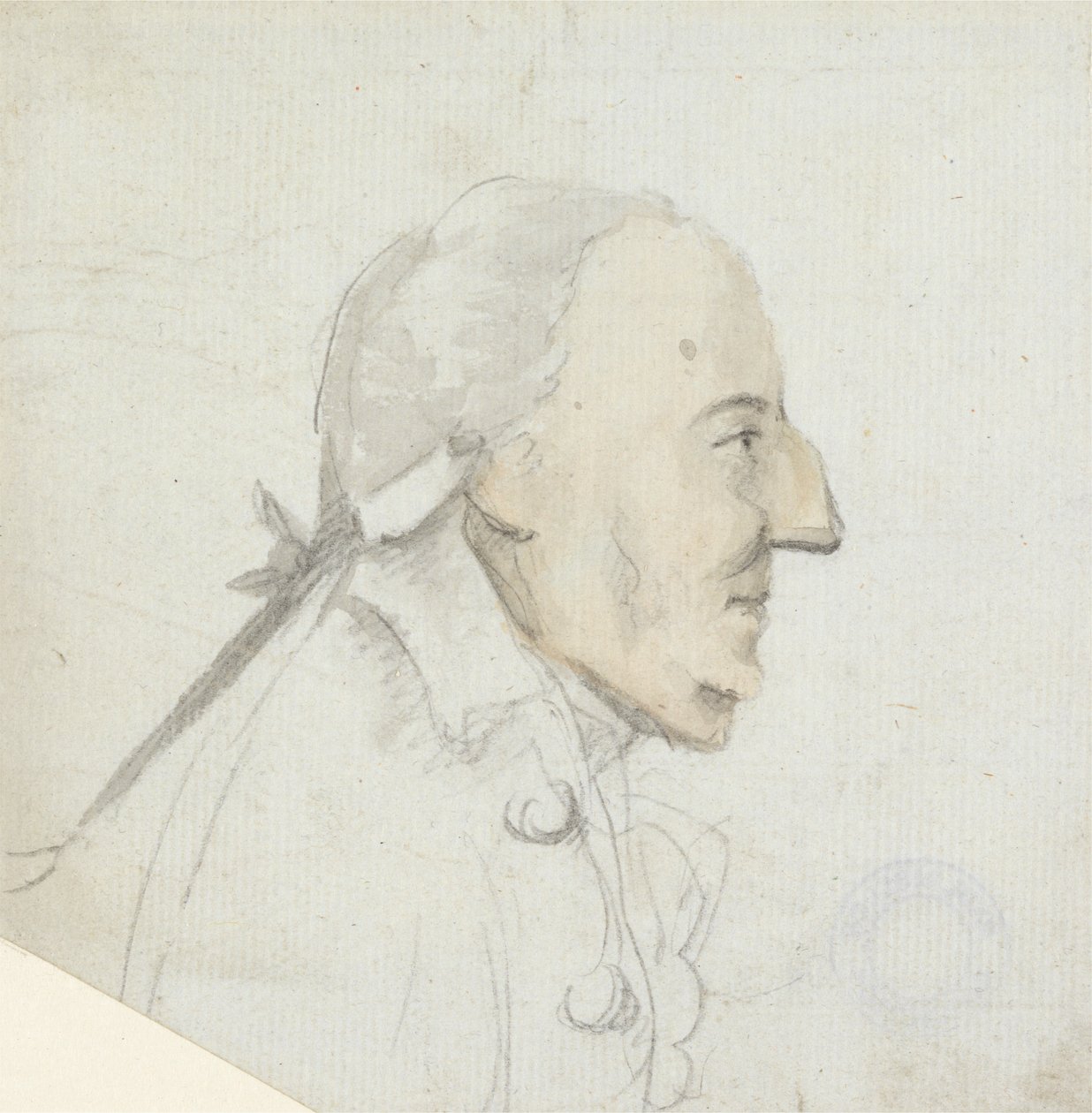 Ein Mann mit großer Nase: Profil nach rechts, Kopf und Schultern von Henry William Bunbury