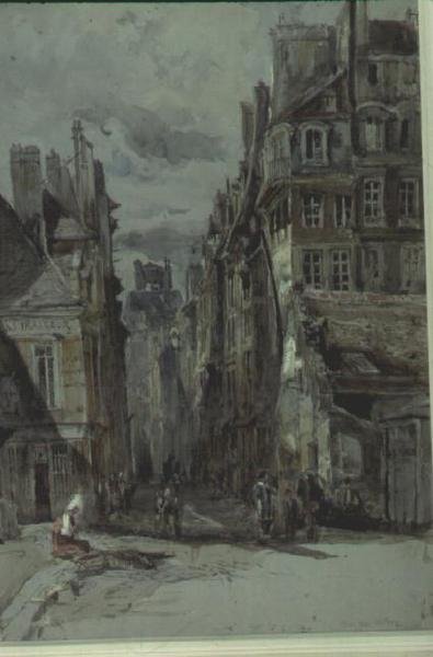 Straßenszene, Altes Paris von Henry William Burgess