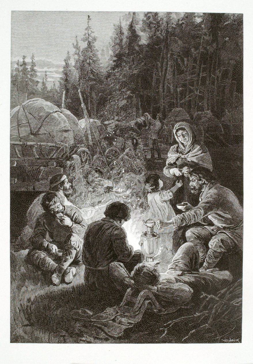 Biwak einer Gruppe von Fuhrleuten (Oboz-Fahrer) von Henry Wolf