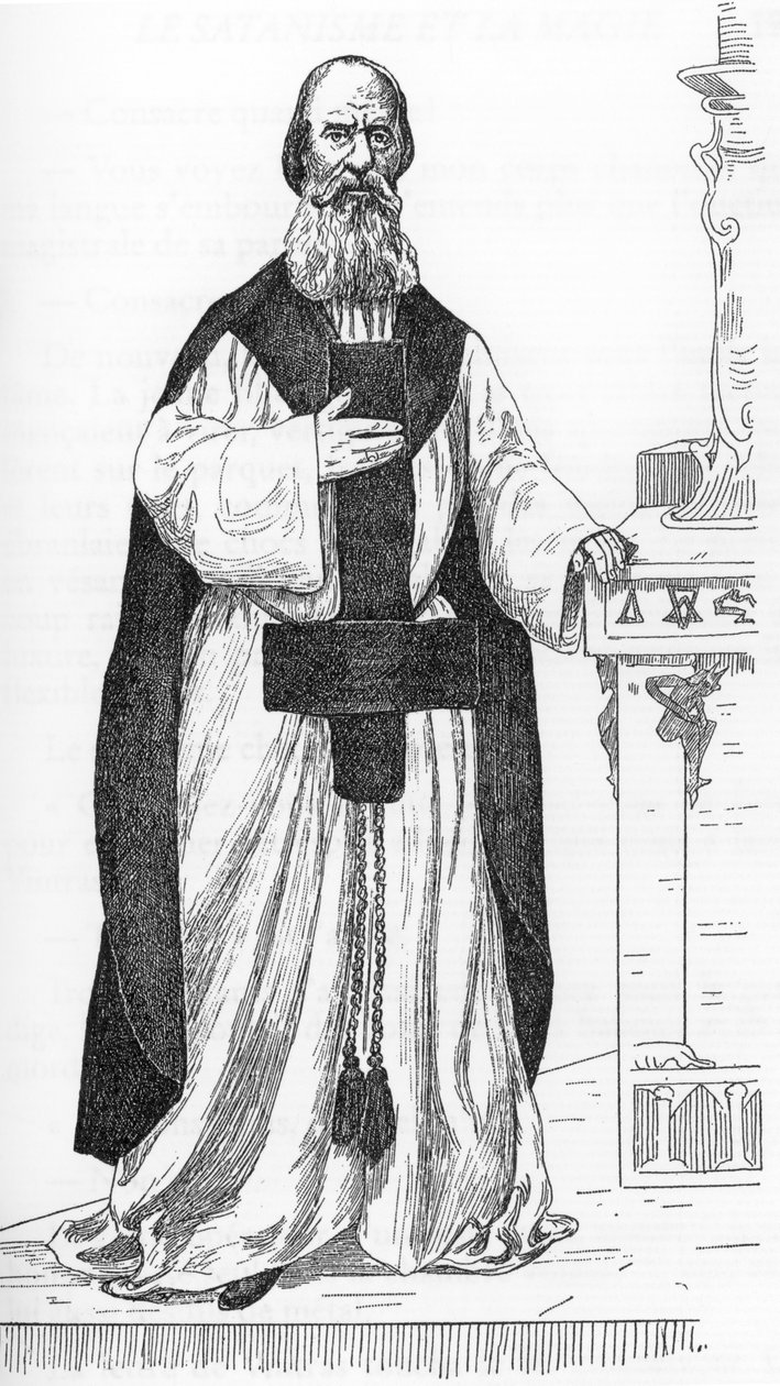 Porträt von Pierre Eugene Ventras (1807-1875) (Pierre-Michel-Elijah), Arbeiter, der vorgibt, die Reinkarnation des Propheten Elie zu sein, Zeichnung von Henry de Malvost aus „Satanismus und Magie“ von Jules Bois 1895 von Henry de Malvost