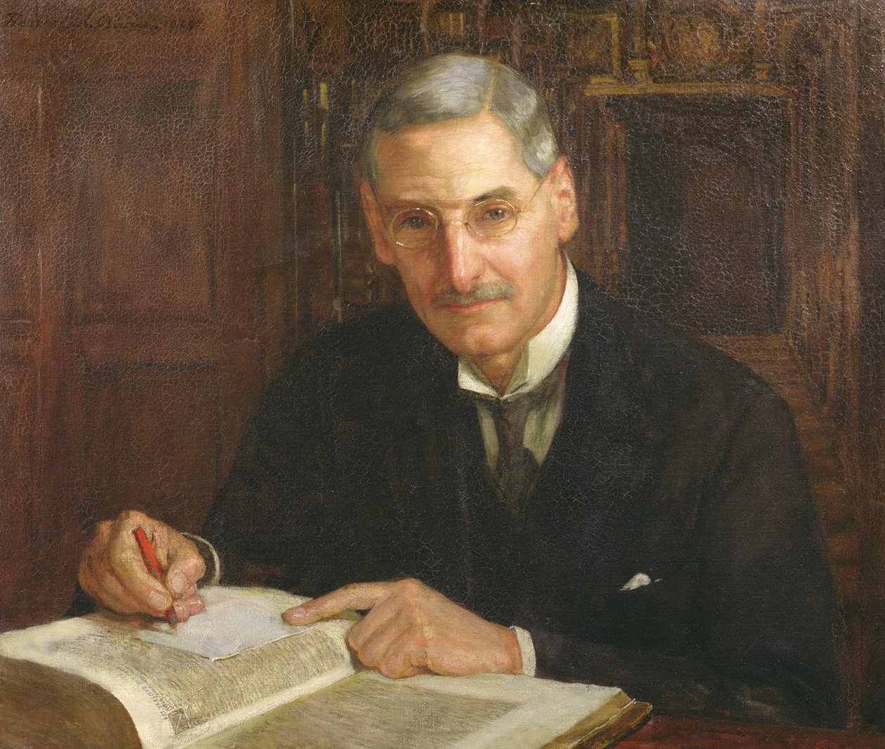 Porträt von Percy Stafford Allen (1869-1933) Präsident des Corpus Christi College, Oxford und Erasmus-Gelehrter von Herbert Arnould Olivier