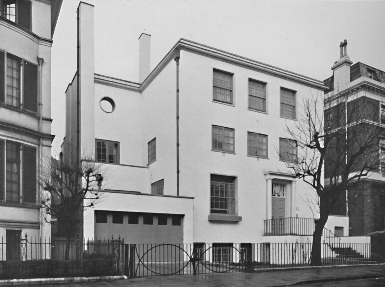 Außenansicht - Haus für Denys Lowson, Esq., Upper Phillimore Gardens, London, 1939 von Herbert Felton