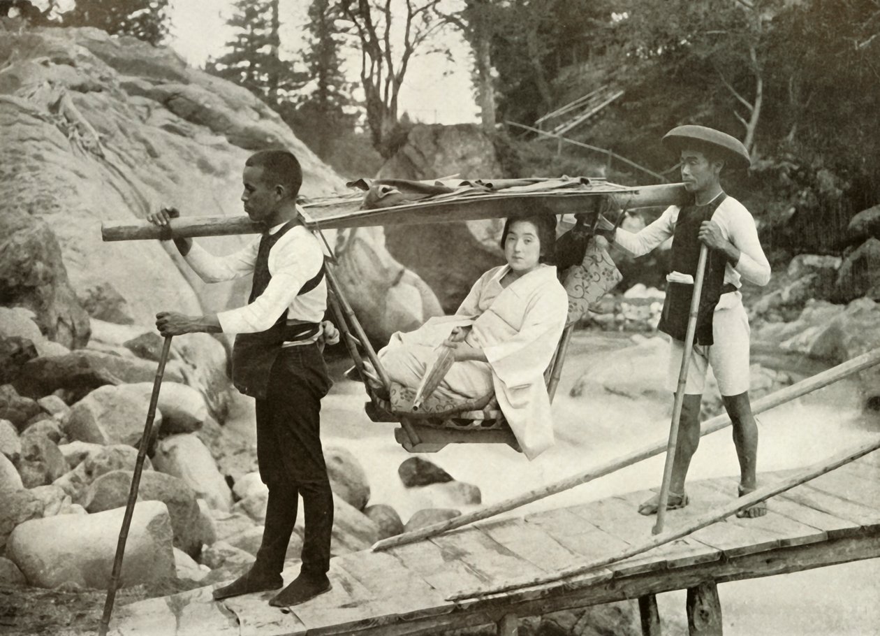 Reisen mit Yama-Kago in den Hakone-Bergen, 1910 von Herbert Ponting