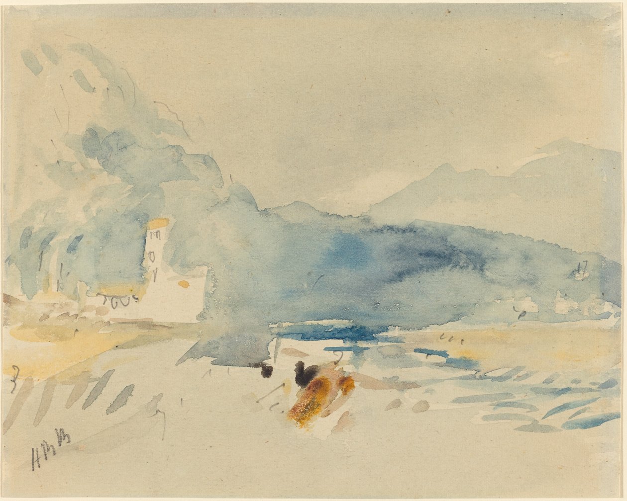 Landschaft mit Bergen und einem Bach von Hercules Brabazon Brabazon